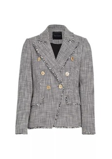 Elie Tahari The Chana Cotton-Blend Tweed Double-Breasted Blazer