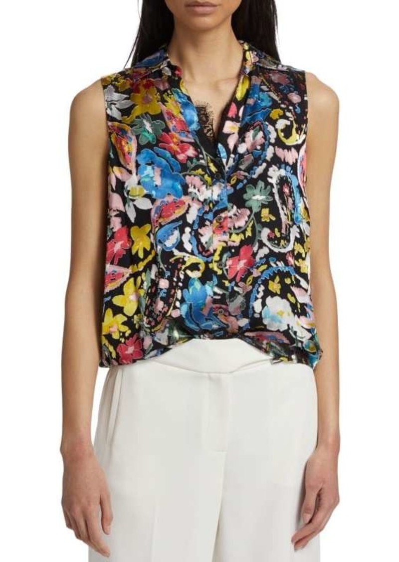 Elie Tahari The Dani Floral Button-Up Blouse