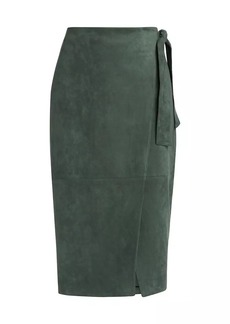 Elie Tahari The Danica Wrap Suede Skirt