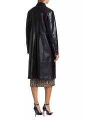 Elie Tahari The Dina Vegan Leather Trench Coat