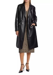 Elie Tahari The Dina Vegan Leather Trench Coat