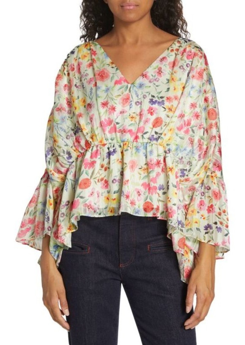 Elie Tahari The Emma Floral Peplum Top