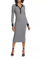 Elie Tahari The Erin Checkerboard Knit Body-Con Dress