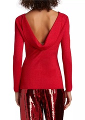 Elie Tahari Heritage The Gia Drape Back Lurex Top