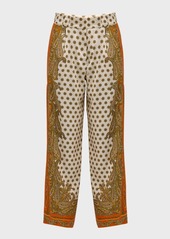 Elie Tahari The Karter High-Rise Paisley-Print Pants