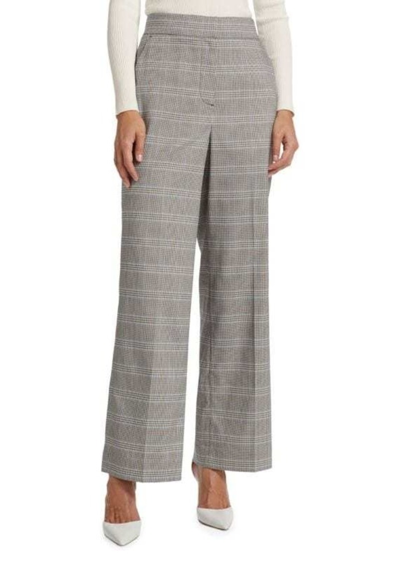 Elie Tahari The Kensington Plaid Wide Leg Pants