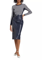 Elie Tahari The Kris Belted Faux Leather Skirt