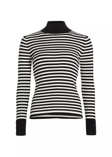 Elie Tahari The Lex Striped Turtleneck Sweater