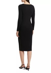 Elie Tahari The Maddie Rib-Knit Sweetheart Midi-Dress