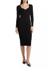 Elie Tahari The Maddie Rib-Knit Sweetheart Midi-Dress