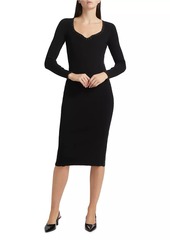 Elie Tahari The Maddie Rib-Knit Sweetheart Midi-Dress