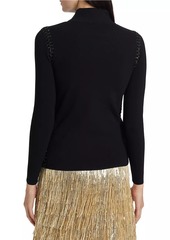 Elie Tahari The Nina Whipstitched Turtleneck Sweater