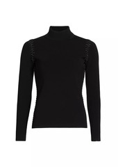 Elie Tahari The Nina Whipstitched Turtleneck Sweater