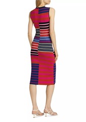 Elie Tahari The Selina Striped Knit Midi-Dress