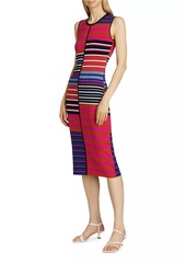 Elie Tahari The Selina Striped Knit Midi-Dress