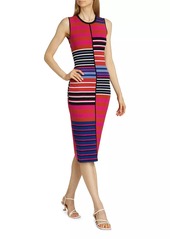 Elie Tahari The Selina Striped Knit Midi-Dress