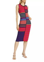 Elie Tahari The Selina Striped Knit Midi-Dress