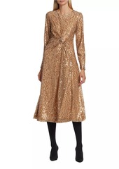 Elie Tahari The Selma Sequined Midi-Dress