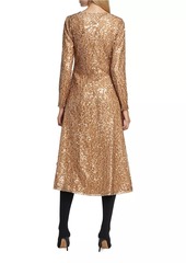 Elie Tahari The Selma Sequined Midi-Dress