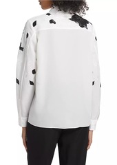 Elie Tahari The Shae Embroidered Lace Silk Shirt
