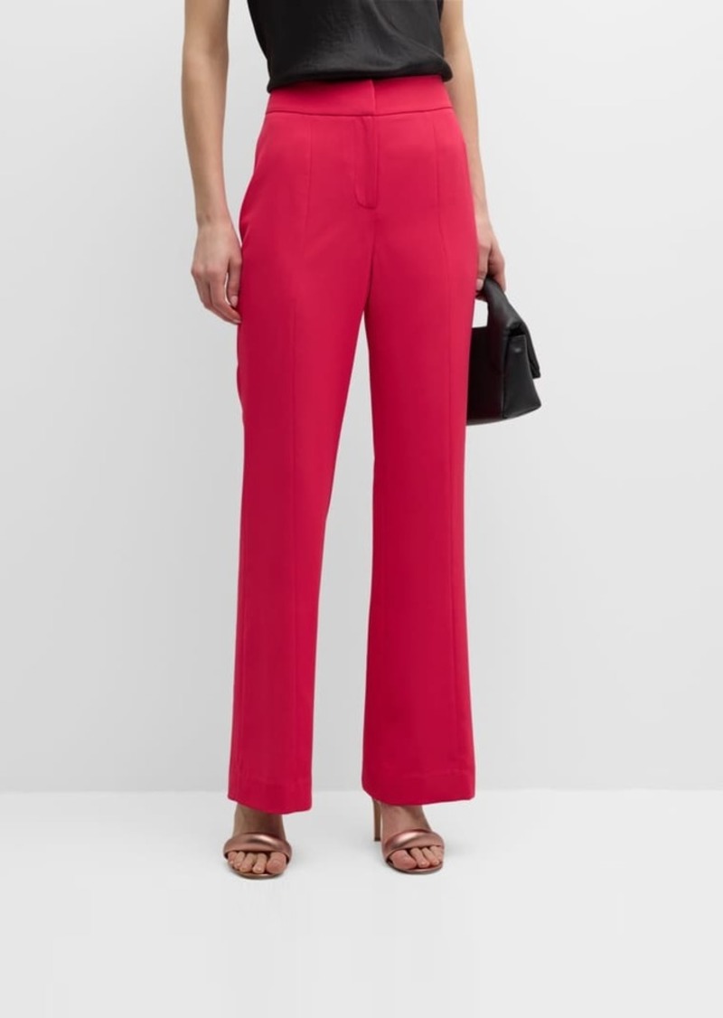 Elie Tahari The Tiffany Mid-Rise Flare-Leg Twill Pants