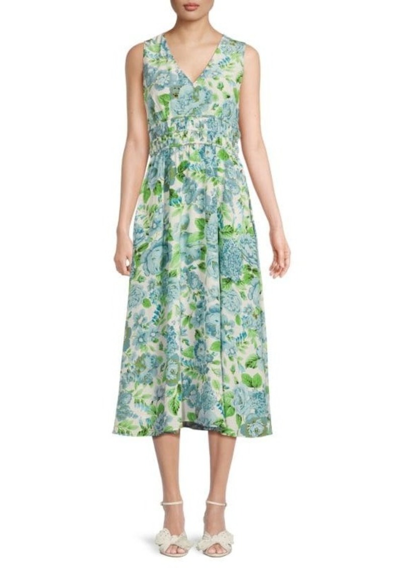 Elie Tahari The Victoria Silk Midi Dress