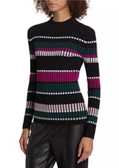 Elie Tahari The Vienna Striped Rib-Knit Sweater