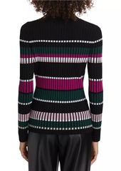 Elie Tahari The Vienna Striped Rib-Knit Sweater