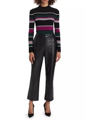 Elie Tahari The Vienna Striped Rib-Knit Sweater