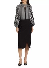 Elie Tahari The Vivienne Wrap-Front Skirt