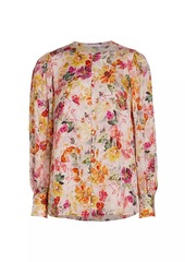 Elie Tahari The Wendy Embroidered Silk-Blend Blouse