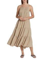 Elie Tahari Tiered Cotton & Linen-Blend Midi-Dress