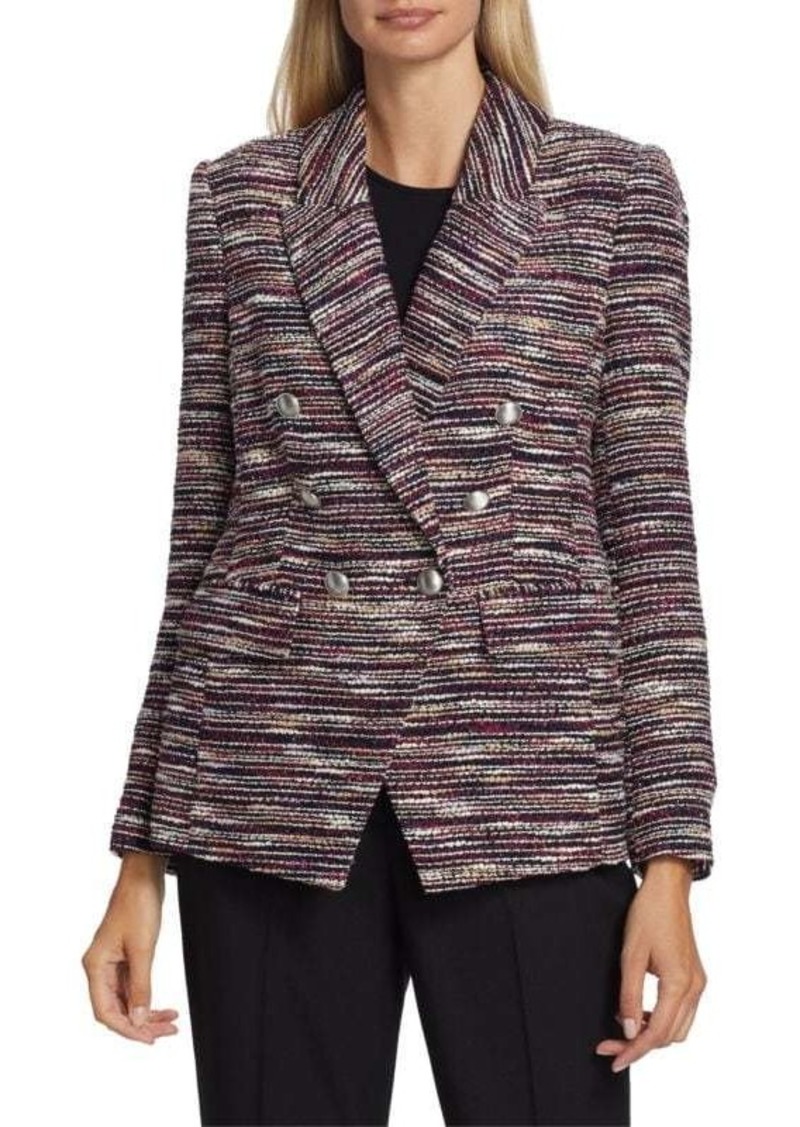 Elie Tahari Tweed Double Breasted Blazer