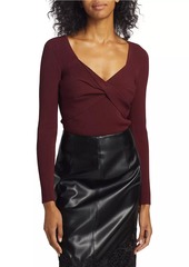 Elie Tahari Twisted Rib-Knit Sweater