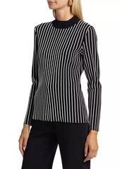 Elie Tahari Winslow Striped Mock-Turtleneck Sweater