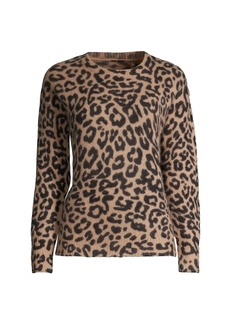 Elie Tahari Cashmere Leopard Print Sweater