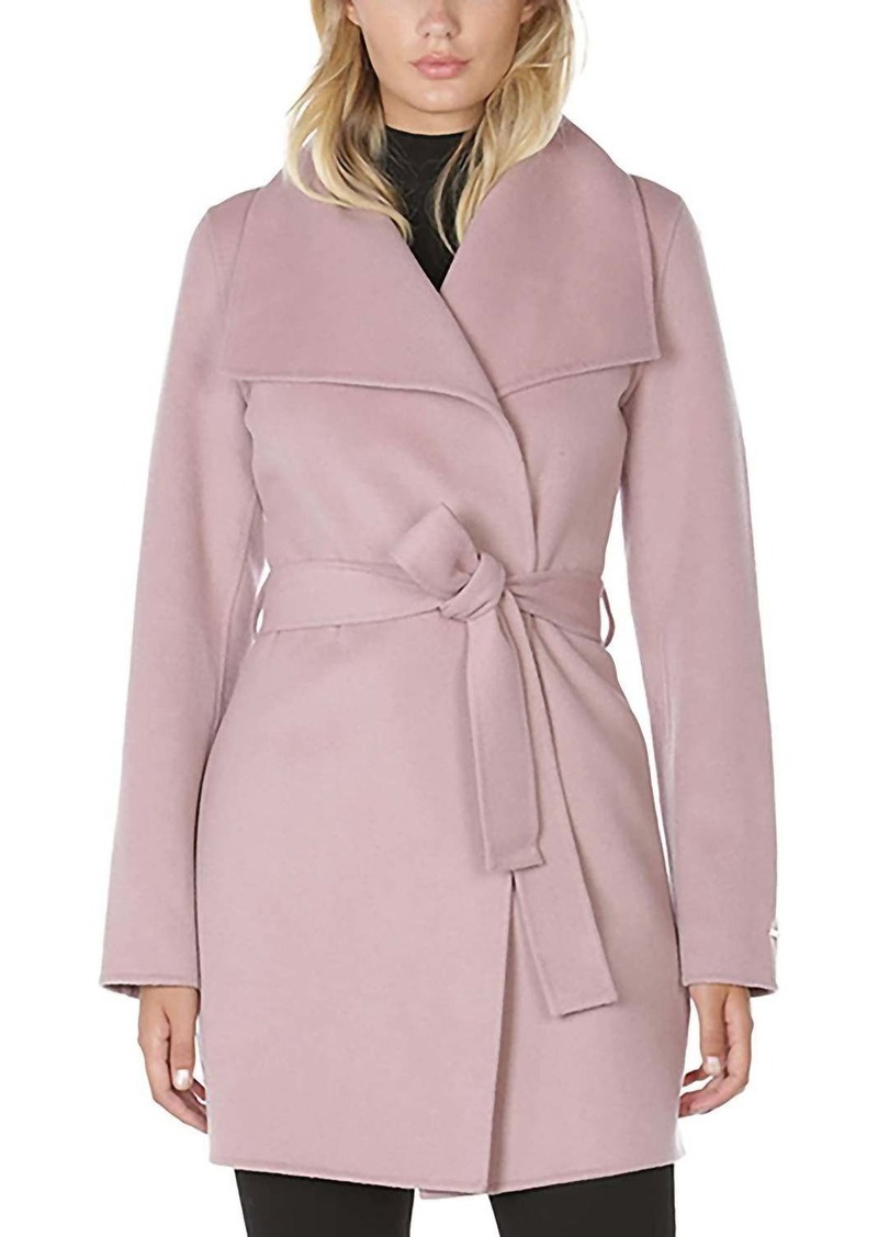 Elie Tahari Wool Wrap Belted Jacket Coat In Powder Pink