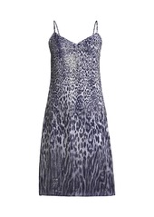 Elie Tahari Yesmina Metallic Leopard-Print Shift Dress