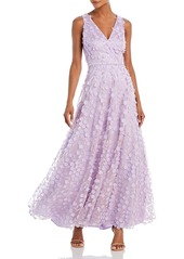 Eliza J 3D Flower V Neck Gown