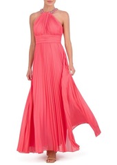 Eliza J Crystal Detail Pleated Gown