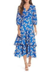 Eliza J Faux Wrap Maxi Dress in Blue at Nordstrom
