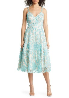 Eliza J Eliza J Sequin Floral Embroidery Fit & Flare Cocktail Midi ...