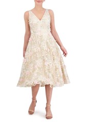 Eliza J Floral Appliqué Fit & Flare Cocktail Dress