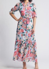 Eliza J Floral Belted Maxi Shirtdress