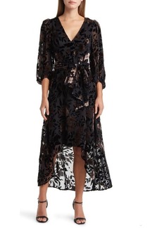 Eliza J Floral Puff Sleeve High Low Cocktail Dress