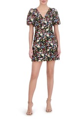 Eliza J Floral Puff Sleeve Minidress