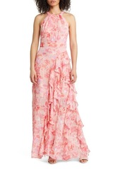 Eliza J Floral Chiffon Gown