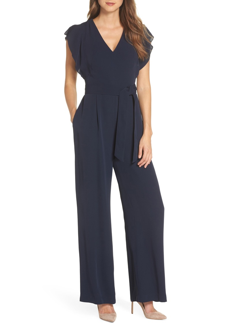 eliza j balloon sleeve jumpsuit