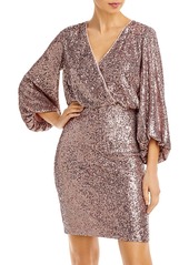 Eliza J Long Sleeved Sequinned Dress