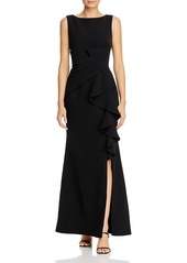 Eliza J Sleeveless Cascading-Ruffle Gown